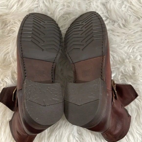 FRYE Veronica Leather Tan Booties Boots Slip On Western Cowgirl Size 8 NEW - Picture 12 of 16
